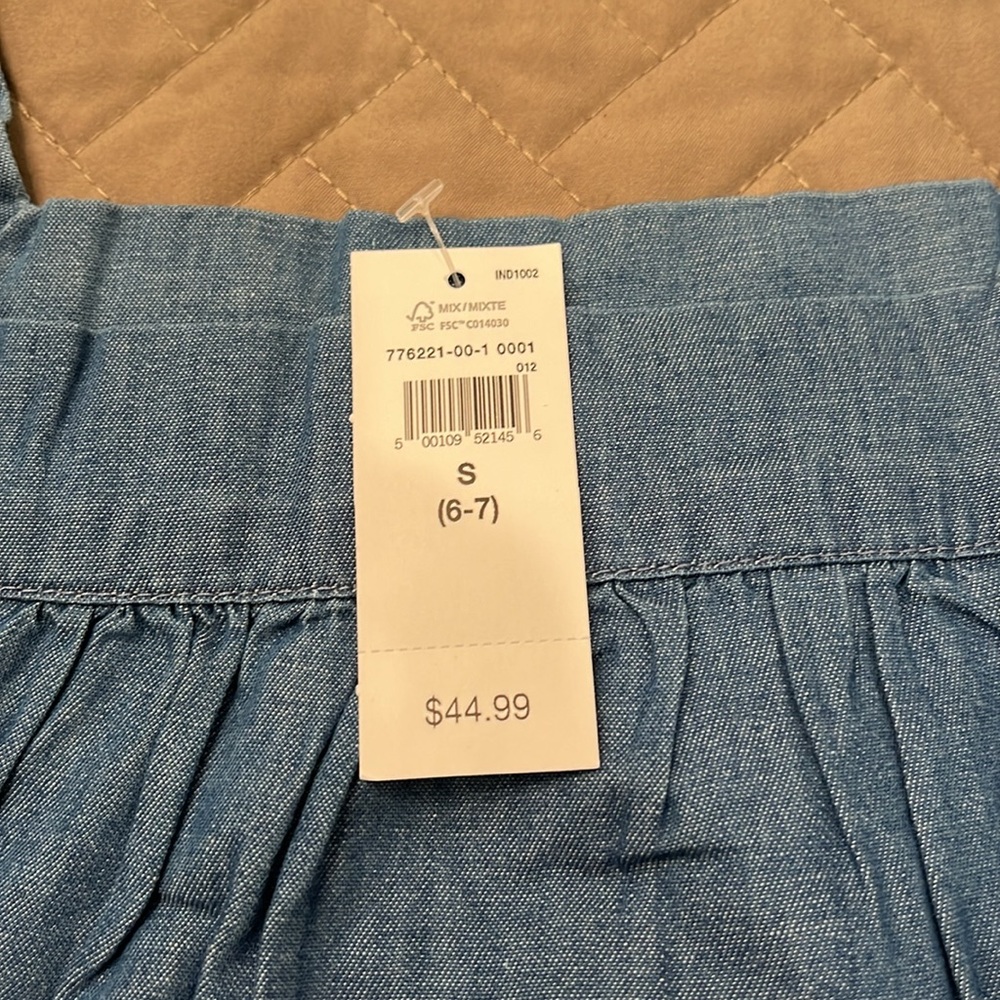 GAP Kids Tiered Chambray Square neck Dress / NWT / S - Picture 6 of 16